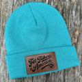 FTA Blue Beanie with Leather Patch
