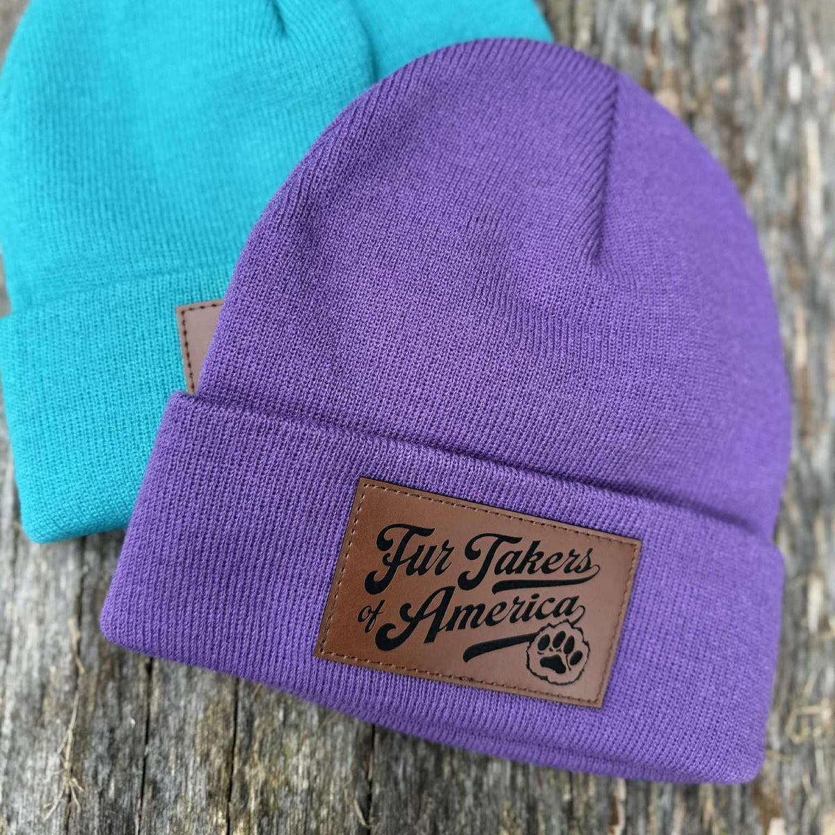 FTA Purple Beanie with Leather Patch