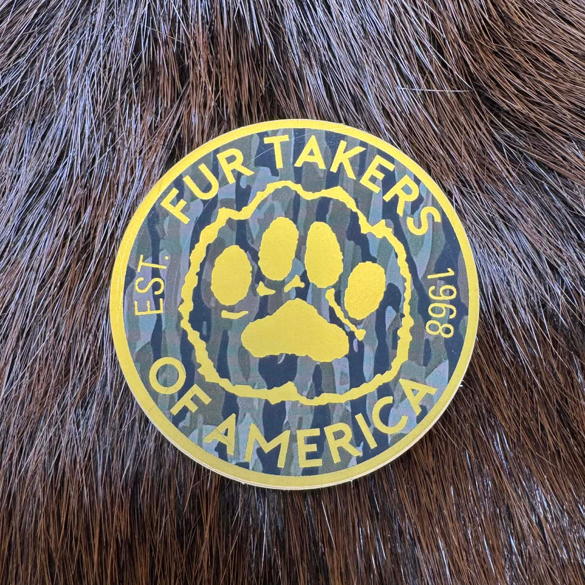 3" FTA Camo & Gold Decal